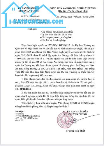 Chính chủ cần bán Nhanh Lô Đất Phân Lô Tại Phường An Hưng, Hồng Bàng, Hải Phòng. - 1