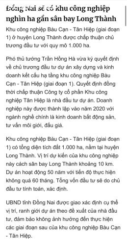 Bán gấp 5 lô liền kề khu trung tâm xã Tân Hiệp - Long Thành - Đồng Nai. 
Tổng Diện tích - 2