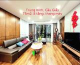 🏢 B.ÁN NHÀ MẶT PHỐ TRUNG KÍNH, CẦU GIẤY – 75 M2, 8 TẦNG THANG MÁY – KINH DOANH 🏢