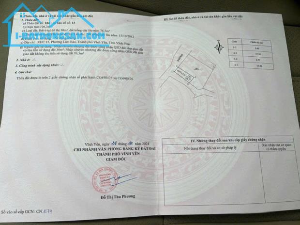 Bán lô 106m2 hai mặt tiền đường 8m trục chính KHC 15 Liên Bảo, lh_0987673102 - 1
