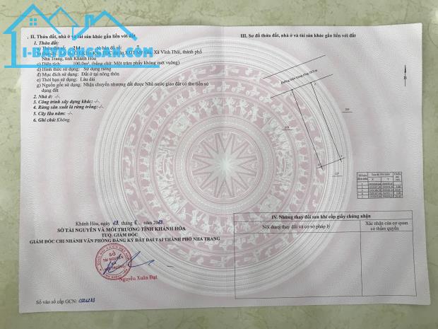 BÁN NHANH LÔ ĐẤT TÁI ĐỊNH CƯ MỸ GIA VĨNH THÁI NHA TRANG LÔ SẠCH ĐẸP GIÁ TỐT - 1