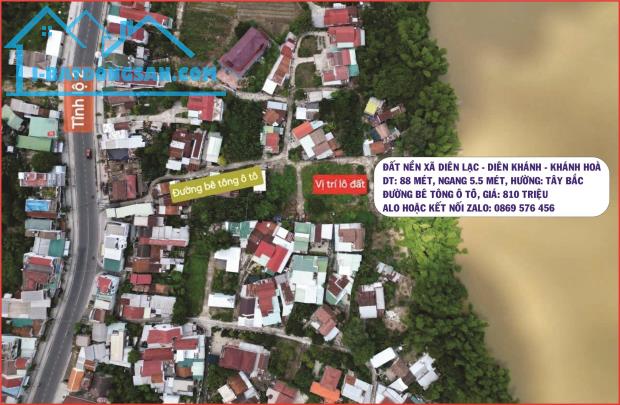 CẦN BÁN ĐẤT THỔ CƯ TẠI XÃ DIÊN LẠC, DIÊN KHÁNH, KHÁNH HOÀ