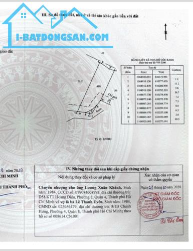 Cần vốn bán lô đất đường Lý Nhơn, xã An Thới Đông, Cần Giờ