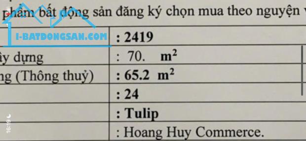 Bán 2 Căn Chung Cư Chính Chủ Tại Hoang Huy Commerce Đường Võ Nguyên Giáp quận Lê Chân.