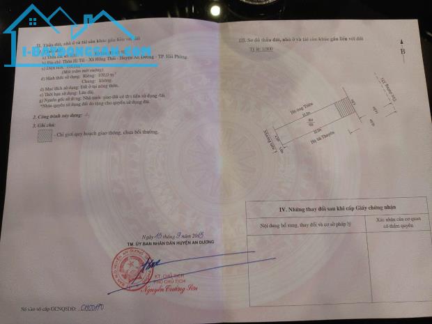 Chính chủ cần bán Nhanh Lô Đất Tại mặt đường 351 Xã Hồng Thái - An Dương - Hải Phòng.