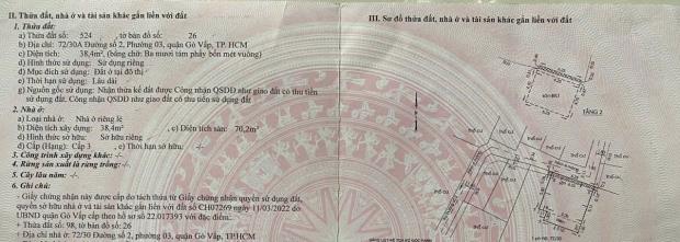 Cần bán nhà Đường số 2, Phường 3, Gò Vấp giá 3,6tỷ - 1