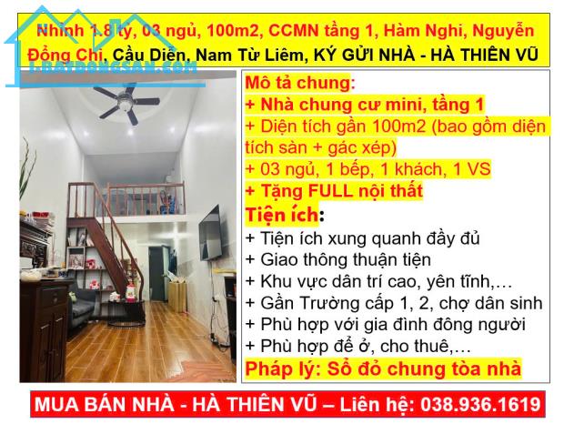 Nhỉnh 1.8 tỷ, 03 ngủ, 100m2, CCMN tầng 1, Hàm Nghi, Nguyễn Đổng Chi, Cầu Diễn, Nam Từ Liêm - 5