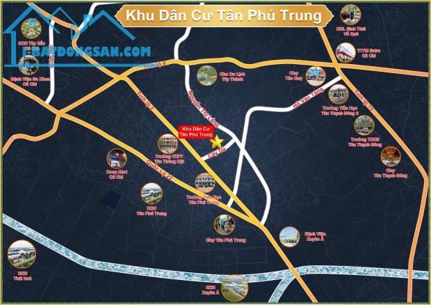 Mở bán đất nền Khu đô thị Tân Phú Trung Củ Chi đối diện Vinhomes Hóc Môn chỉ 20 nền - 1