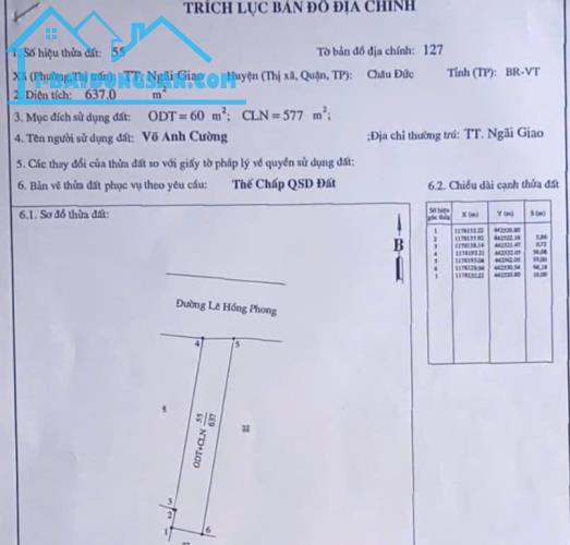 SỞ HỮU ĐẤT ĐẸP CHÍNH CHỦ - GIÁ Tốt - Vị Trí Tại : Thị Trấn Ngãi Giao - Châu Đức -  Bà Rịa - 3