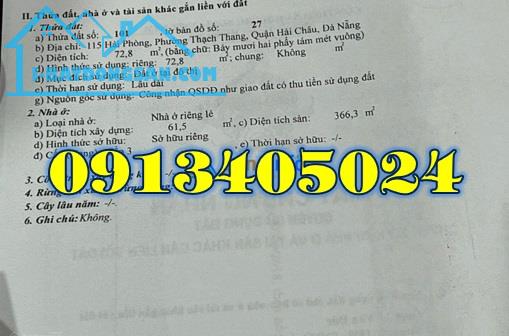 ♥️13,8 tỷ, Cần bán nhanh nhà mặt tiền đường Hải Phòng đối diện TT Tim Mạch Đà Nẵng;