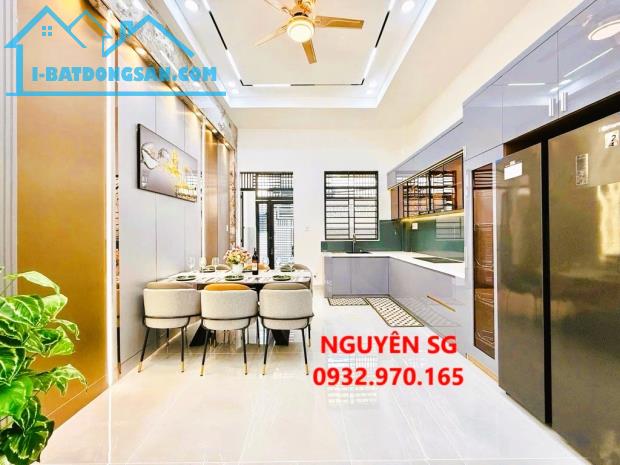 4 TẦNG FULL NỘI THẤT, DT 60 M2 (4 X 15), 2 MẶT HẺM TRƯỚC SAU, LÊ VĂN THỌ, GẦN CV LÀNG HOA. - 1