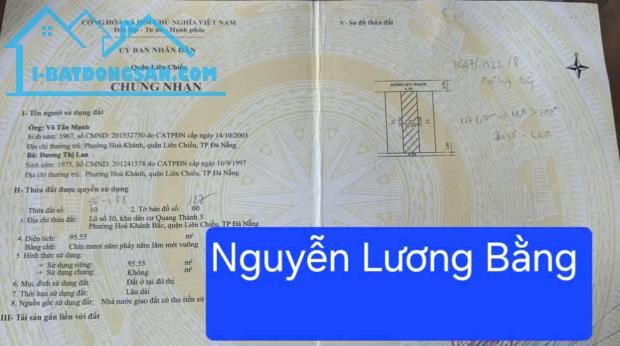 Bán lô đất kiệt đối diện trường Đại Học Bách Khoa; K47 NGUYỄN LƯƠNG BẰNG - 2