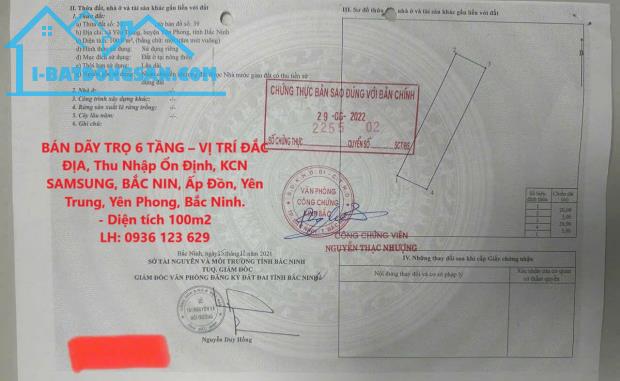 BÁN DÃY TRỌ 6 TẦNG – VỊ TRÍ ĐẮC ĐỊA, Thu Nhập Ổn Định, KCN SAMSUNG, BẮC NINH - 1