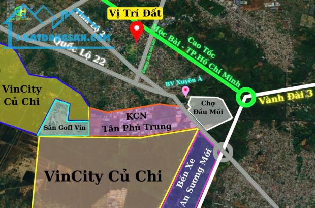 Đất Củ Chi đường Cây Da 8m KDC Tân Phú Trung 100m2 giá 1 tỷ 9xxtr sổ sẵn - 1