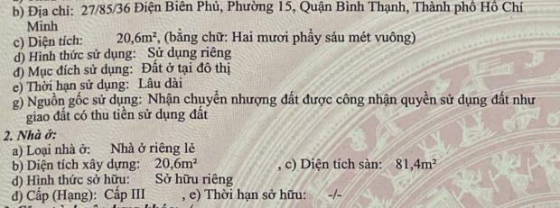 Nhà 5 tầng 3.2x7m 27/85/36 Điện Biên Phủ 4.7 tỷ