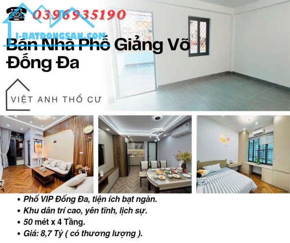 Bán nhà Giảng Võ Đống Đa_Ba Thoáng_Sân Để Xe Riêng_50mx4T_Giá: 8.7 Tỷ_Lh: 0396935190.