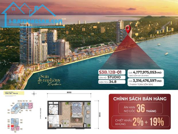 Studio view sông Hàn – Sở hữu vị trí vàng tại Sun Symphony Residence Đà Nẵng