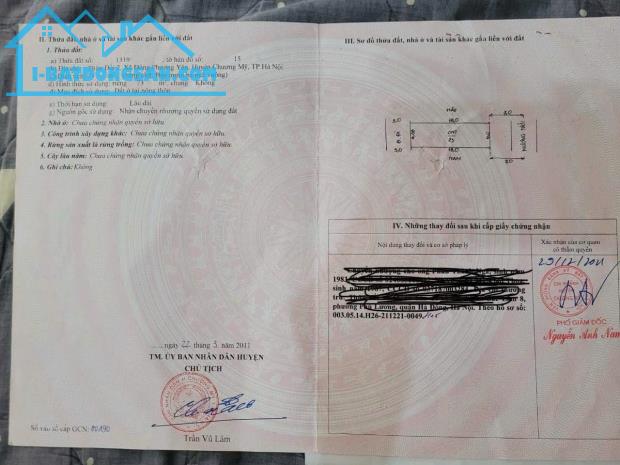 Bán lô đất 73m hai mặt tiền tại chương mỹ cách ql6 50m cách khu cn phú nghĩa 2km giá 3,1ty - 3