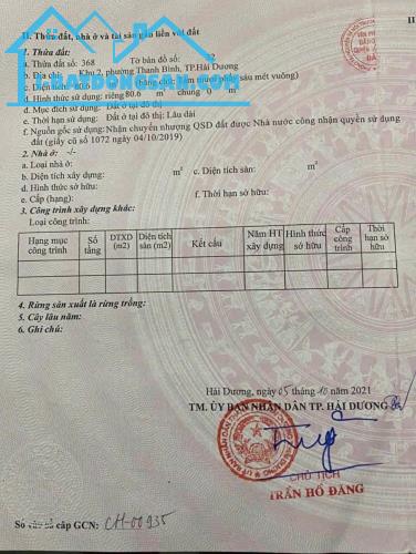 CẦN TIỀN EM BÁN GẤP LÔ ĐẤT NGÕ  160 VŨ HỰU THANH BÌNH TP HẢI DƯƠNG - 4
