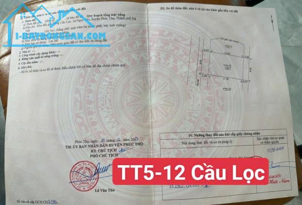 130M2 ĐẤT DG CẦU LỌC, NGỌC TẢO, PHÚC THỌ HÀ NỘI. KHU VỰC ĐẦY TIỀM NĂNG - 1