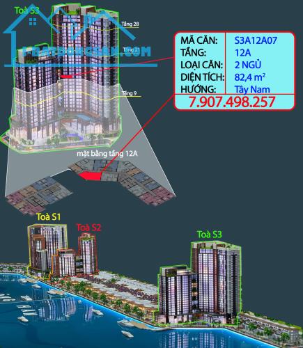 Siêu phẩm 3phòng ngủ như 1căn Penthouse View trực diện sông Hàn, pháo hoa DIFF chiết khấu - 1