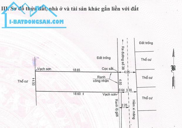 Bán lô đất đường số 38 Phường Hiệp Bình Chánh - TP Thủ Đức