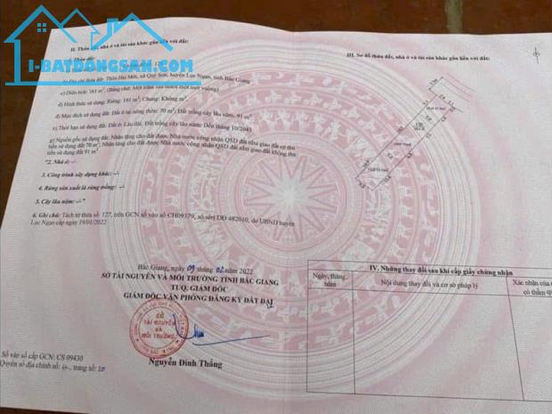 BÁN 2 LÔ ĐẤT VỊ TRÍ ĐẸP TẠI PHƯỜNG QUÝ SƠN THỊ XÃ CHŨ BẮC GIANG - 1