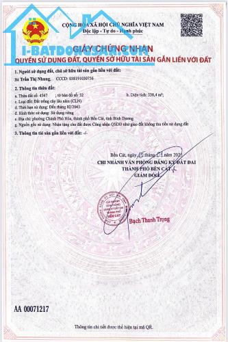 CẦN BÁN GẤP LÔ ĐẤT NỀN TẠI TRUNG TÂM TP. BẾN CÁT - 2