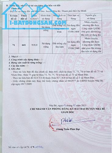 Chính chủ Bán đất cây lâu năm xã Nhơn Đức, Nhà Bè gần trường đại học thể thao HCM - 2
