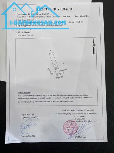 Bán đất Ninh Thọ 251m2 mặt tiền đường nhựa giá 1,55 tỷ - 1