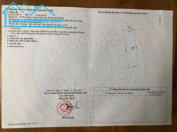 Bán đất Quốc Oai, Hà Nội, giáp mặt hồ lớn, 3 mặt tiền, giá chỉ 6,5 triệu/m2 (có thổ cư) - 3