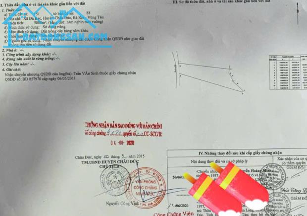 SỞ HỮU ĐẤT ĐẸP CHÍNH CHỦ  - Vị Trí Đẹp Thơ Mộng hồ Đá Bàng Tại : Đá Bạc  - Châu Đức - Bà - 4