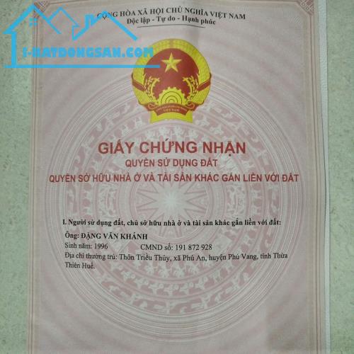 CHÍNH CHỦ CẦN BÁN ĐẤT MẶT TIỀN VĂN CÙ, HƯƠNG TOÀN, HƯƠNG TRÀ, THỪA THIÊN HUẾ - 4