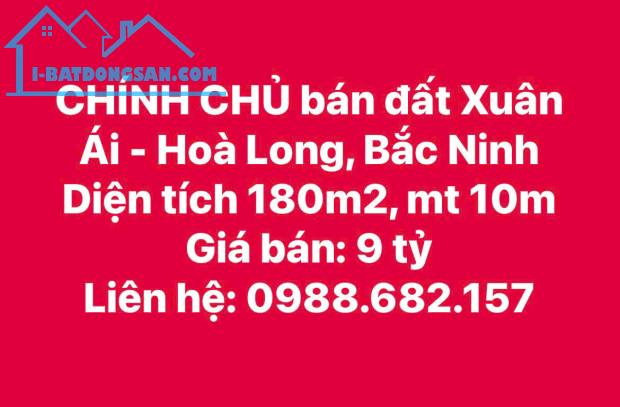 CHÍNH CHỦ CẦN BÁN ĐẤT TẠI BẮC NINH