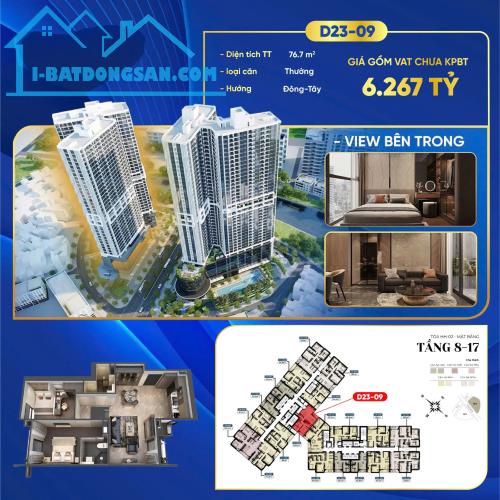 Cần Bán Căn 2N Tầng Trung siêu đẹp tại dự án Kepler Tower : 76m2, 2PN - 2WC,Chỉ Nhỉnh 6 tỷ