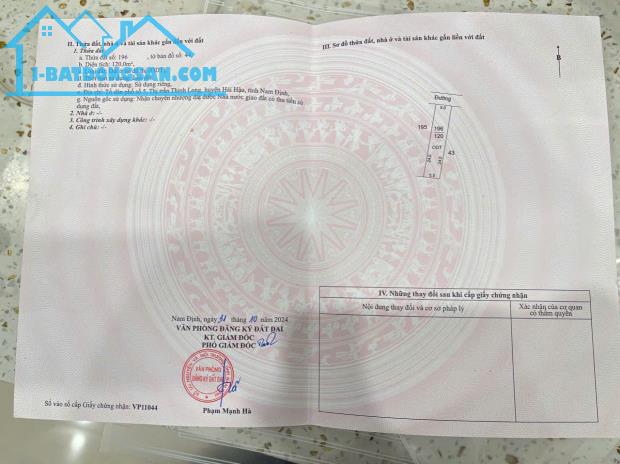 Chính chủ không qua trung gian bán gấp lô 120m2 TDP 5 view biển Thịnh long giá chỉ 13 tr/m - 2