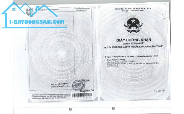 BÁN NHÀ CĂN GÓC 2 MẶT TIỀN, GIÁ TỐT- SỐ 280, NGUYỄN THỊ THẬP, QL60, X.TRUNG AN, TP.MỸ THO - 4