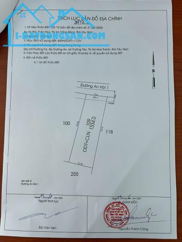 Chính Chủ Cần Bán Lô Đất Vị Trí Đẹp Tại Phường An Hòa, TT Trảng Bàng Tây Ninh - 4