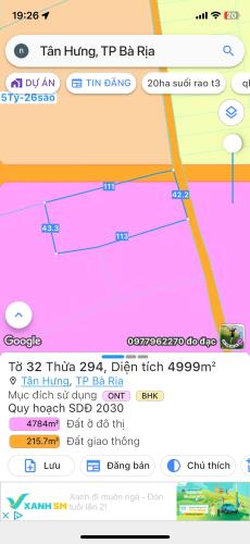 Bán lô đất 8700m2 sẵn 1000tc 90m mặt tiền đường nhựa tại xã tân hưng tp Bà Rịa.Giá 35ty. - 2