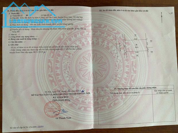 Bán đất dịch vụ 4,5ha Vân Canh mặt tiền khủng 8m84 bao sổ có thương lượng