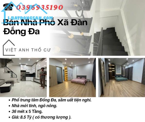 Bán nhà phố Xã Đàn_Nhà Mới Tinh_Ngõ Nông Gần Phố_36mx5T_Giá: 8.6 Tỷ_Lh: 0396935190.