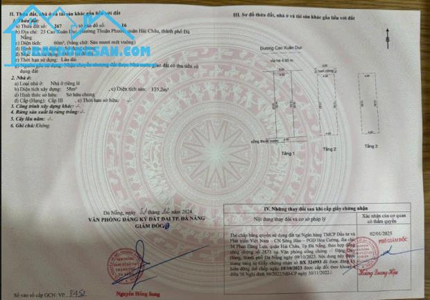Chính chủ Bán nhà 3 tầng. Đường Cao Xuân Dục, quận Hải Châu. Đà Nẵng. LH 0905 277 522 - 4