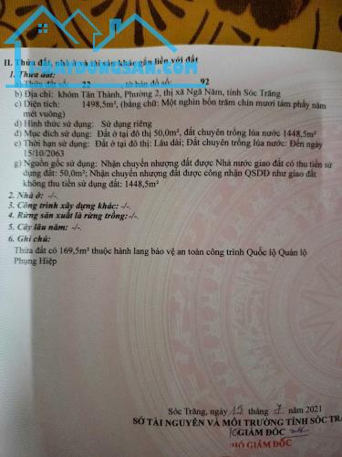 CHÍNH CHỦ CẦN BÁN ĐẤT TẠI ĐƯỜNG  QUẢNG LỘ PHỤNG HIỆP - P.2 - THỊ XÃ NGÃ NĂM  - SÓC TRĂNG - 1