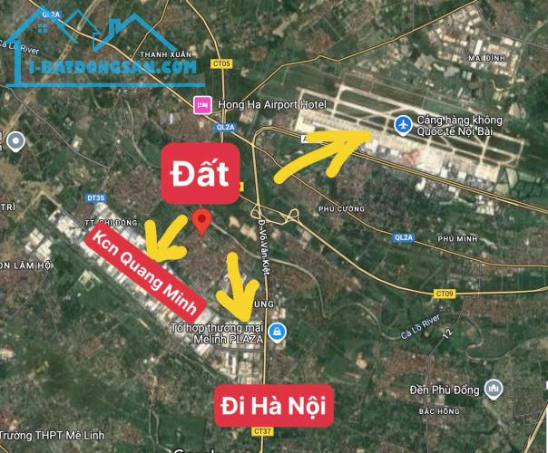 Nhỉnh 3tỷ 61m full thổ cư Tổ 3 Quang Minh Mê Linh đường thông oto, ngay gần KCN, đi HN 20