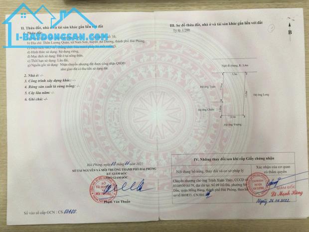 Bán lô đất 60m ngay chợ Lương Quán, Nam Sơn, An Dương. Giá chỉ 1,5 tỷ  LH 0979087664