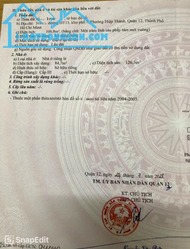 Bán gấp dãy trọ Hiệp Thành 13, P. Hiệp Thành, Quận 12 - 1