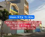 Nhà Mặt Tiền KD, Trệt 2Lầu ST, N.4m D.20m Vuông A4. ngay Chợ Bình Thành