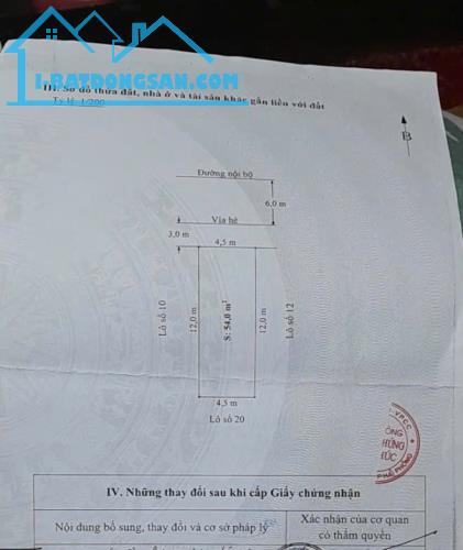 Bán lô đất TĐC Hộ Phụ Xi Măng, Đồng Thái, An Dương 54m giá chỉ 2,3xtỷ  LH 0979087664
