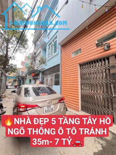 Tây Hồ- Ô tô- Ngõ thông- 5 tầng mới- 35m sổ vuông- 7 tỷ
