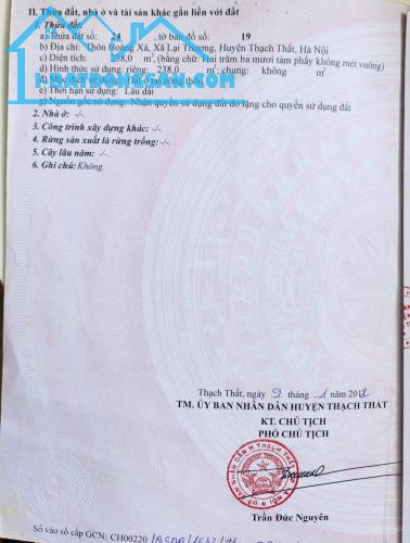 Đất ở Lại Thượng, Thạch Thất full thổ cư, sổ đỏ chính chủ cất két, không qua môi giới,